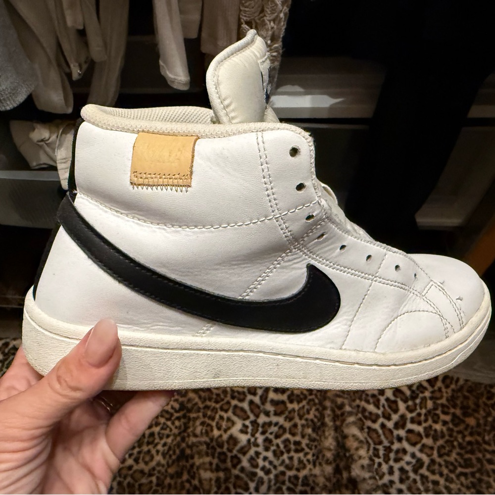 Nike White and Black High-Top Athletic Shoes